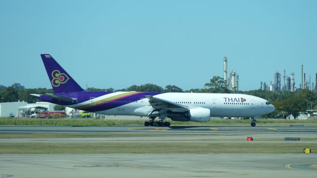 Boeing 777-200 (HS-TJW) - 6th August 2015: Triple-7 just landed at Brisbane airport.
