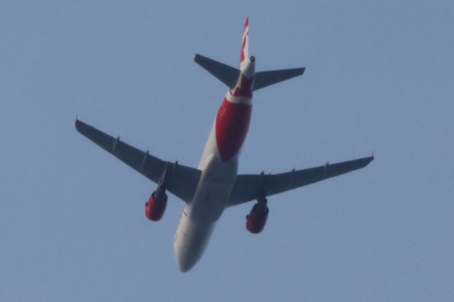 Airbus A319 (C-GBHO) - C-GBHO Airbus A-319 Air Canada Rouge AC1976. De Montréal YUL. Vers Québec YQB. Altitude 4491 Mètres. Vitesse 767 KM/H. Survolant la ville de Lavaltrie QC. Le 03-05-2025 à 19:15.