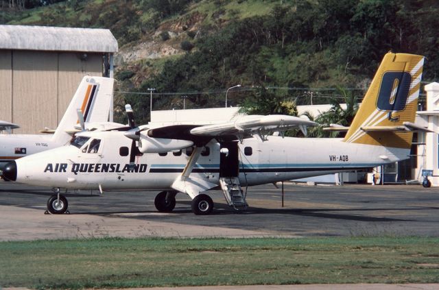 VH-AQB — - AIR QUEENSLAND - DHC-6-300 TWIN OTTER - REG : VH-AQB (CN 280) - CAIRNS QUEENSLAND AUSTRALIA - YBCS 18/12/1984 35MM SLIDE CONVERSION USING A LIGHTBOX AND A NIKON L810 DIGTAL CAMERA IN THE MACRO MODE.