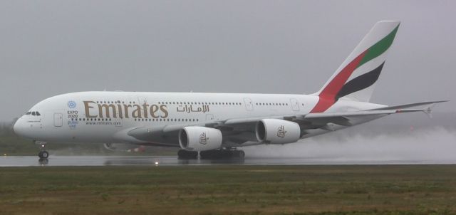 Airbus A380-800 (A6-EDE) - Emirates Airbus A380 taking off at Gander International.