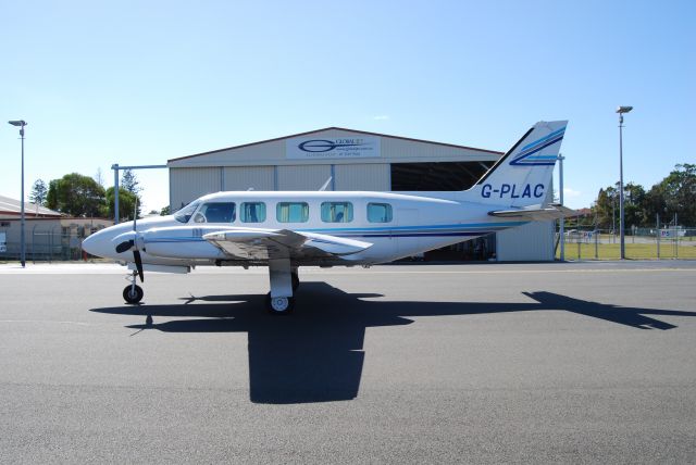 Piper Navajo (G-PLAC) - G-PLAC pictured at Coolangatta (OOL) Gold Coast after arrival from England. New owner is SCT Logistics.