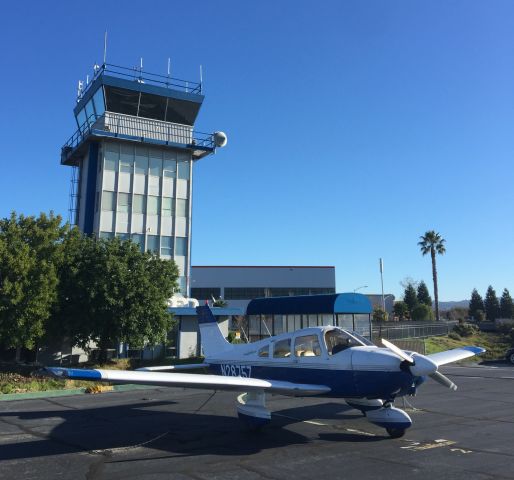 Piper Cherokee (N2875Z) - Probably the best parking spot on the airport; Right in front of the control tower.  