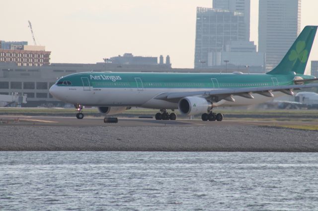 Airbus A330-300 (EI-ELA) - Aer Lingus A330-300 "St. Patrick" lines up for 22R at Logan.