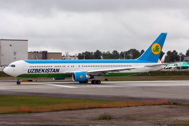 BOEING 767-300 (UK-67006) - Arriving after a test flight.