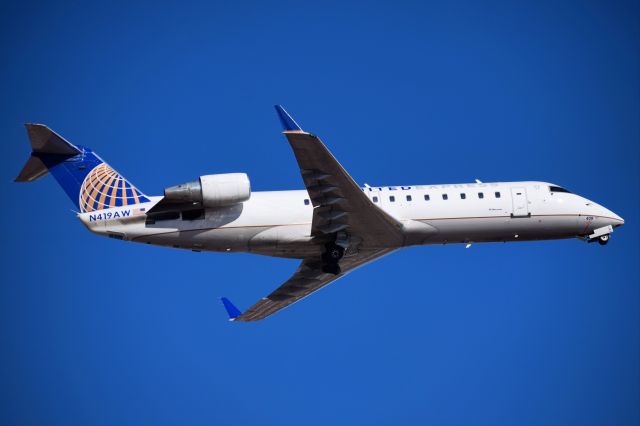 Canadair Regional Jet CRJ-200 (N419AW) - Air Wisconsin (dba United Express) CRJ-200 departing from the Buffalo Niagara International Airport for Washington-Dulles