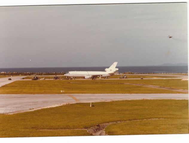 N78538 — - Kadena Ab, Okinawa Japan about 1982-83. KC-10 was first one commissioned. F-15C 78-538 is parked on far left. We were about to board and go to Diego Garcia. When we got there, the movie projector was broken. Oh, and you can't go swimming there. so, great two weeks in a show of force.