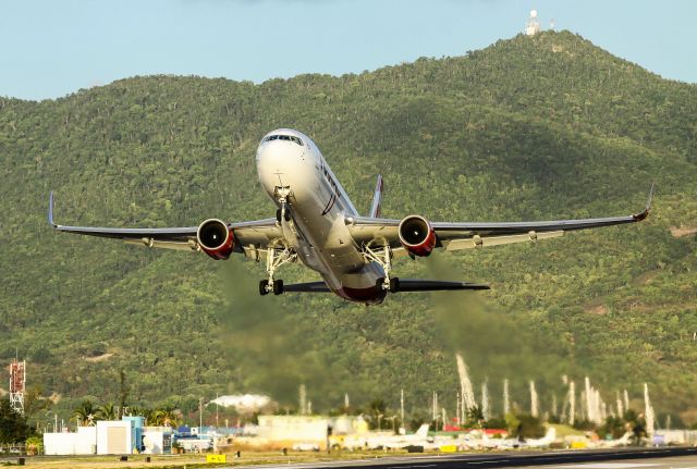 BOEING 767-300 (C-GHPN) - Air Canada Rouge departing St Maarten for Canada on a late sunny afternoon.