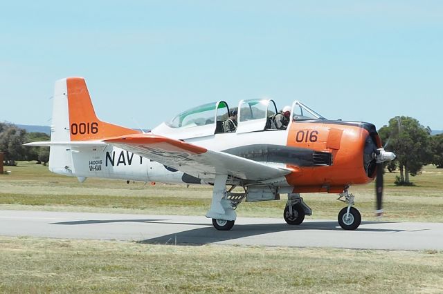 North American Trojan (VH-KAN) - North Amrican T-28B VH-KAN serial 140016 Serpentine airfield 5/11/17 