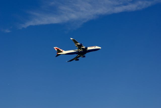 Boeing 747-400 — - British Airways 747 departing Boston.