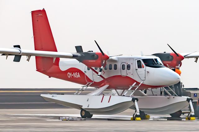 De Havilland Canada Twin Otter (OY-NSA) - At this time of the afternoon the dust in suspension due to the dust coming from Africa was something very important, that is why the photo may not have been in the best conditions.