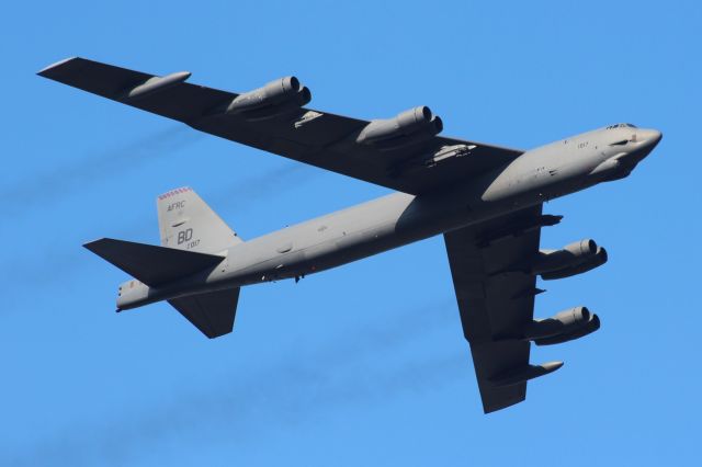 Boeing B-52 Stratofortress (AFR61017) - Close pass down the flight line from the 2nd Bomb Group