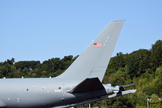 Boeing KC-46 Pegasus (N461FT) - 8/22/2017 Boeing Field, Seattlebr /br /KC-46 has attached precision measuring equipment on the tail