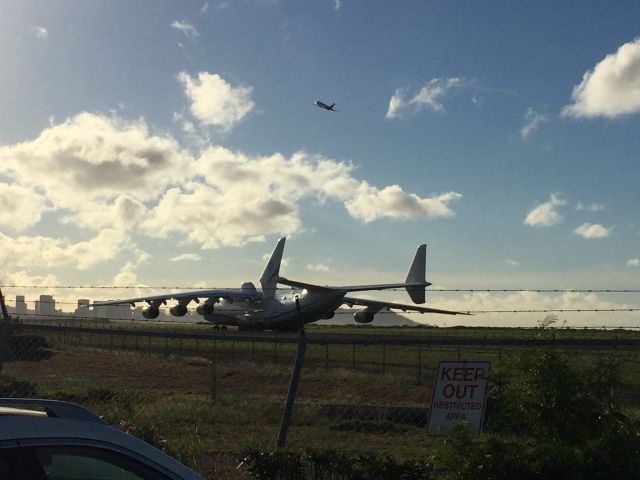 Antonov An-225 Mriya (UR-82060) - Flight ADB2586 departing HNL for GUM on runway 26L. Contracted by FEMA to deliver supplies to Guam ahead of typhoon.