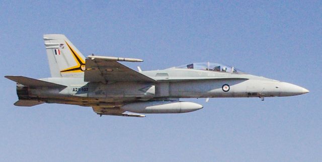 A21107 — - A21-107 after departing for an aerial display at the 2019 Avalon Airshow