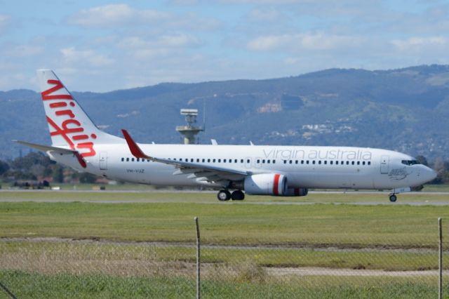 Boeing 737-800 (VH-VUZ) - On taxiway heading for take-off on runway 05. Thursday 7th August 2014