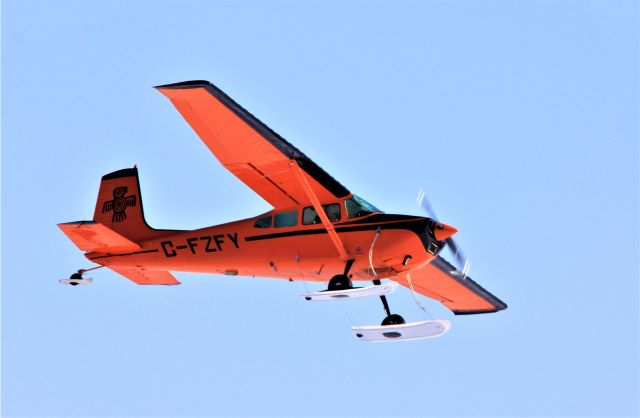 C-FZFY — - C-FZFY Cessna Skywagon 180-H survolant le fleuve St-Laurent à Lavaltrie QC. le 30-01-2022 à 12:12