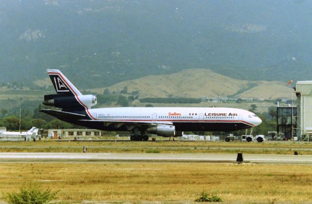 McDonnell Douglas DC-10 (N831LA) - KSBA - Leisure Air DC-10 in storage at Santa Barbara CA mid 1990s photo.