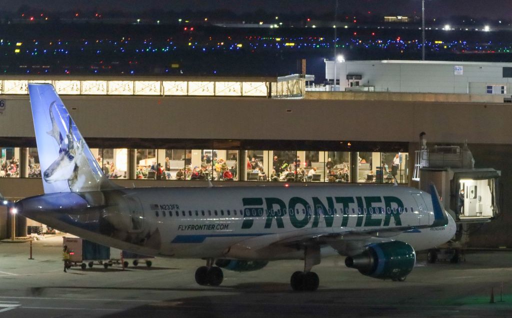 Airbus A320 (N233FR) - friend of mine thats a pilot flew this pane into cvg from denver