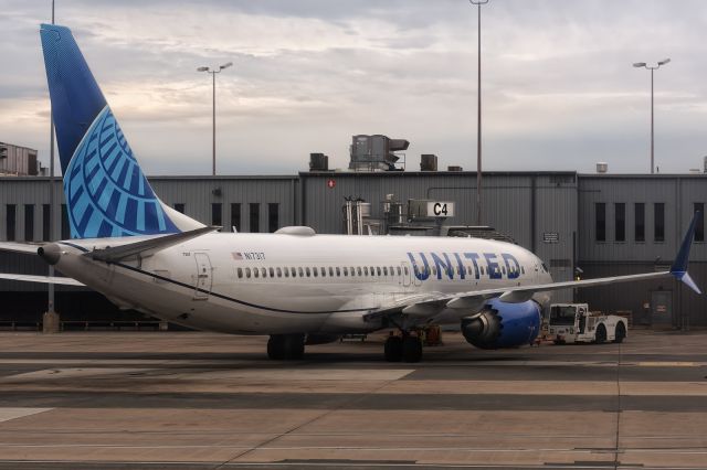 Boeing 737 MAX 8 (N17317) - 10th November, 2024:  Push-back from the gate at Washington Dulles for departure to Fort Lauderdale as flight UA 1825.
