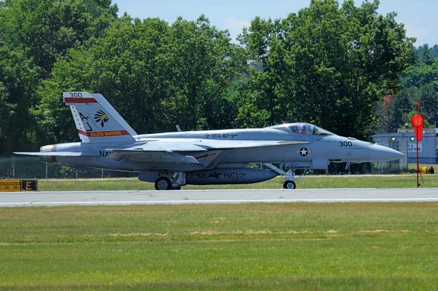 16-8910 — - US Navy 'Super Hornet' departing Hanscom. June17, 2016