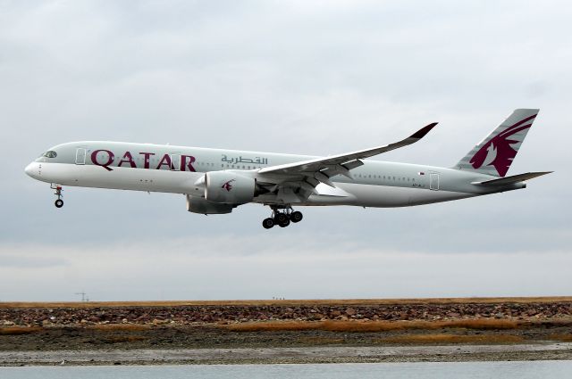 Airbus A350-900 (A7-ALJ) - Qatari 743 from Doha arriving on 22L