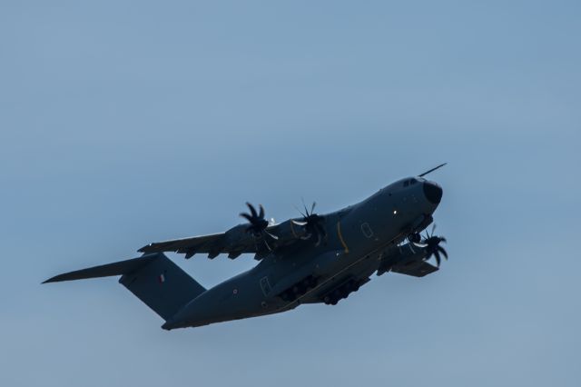 AIRBUS A-400M Atlas — - Airbus A400M at Mather airport for a once in a lifetime show with the Patrouille de France military demonstration team.