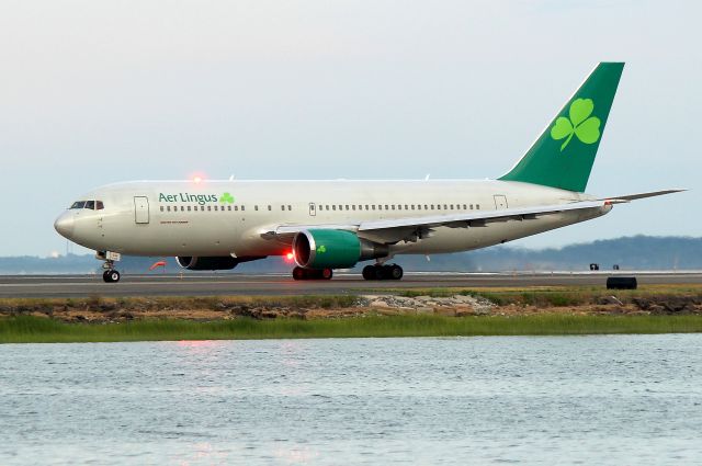 BOEING 767-200 (N234AX) - Shamrock 1 Hotel Lima operating as EIN 234 to Shannon. Leased from Omni Air International for the summer season.