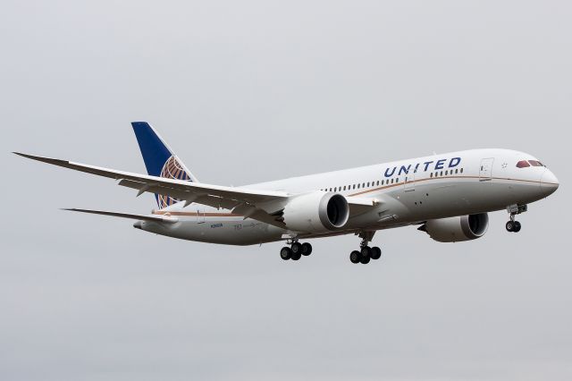 Boeing 787-8 (N26906) - United 787 landing at Paine Field after a test flight.