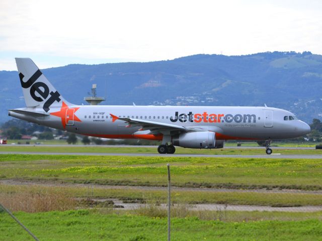 Airbus A320 (VH-VQF) - On taxi-way heading for take off on runway 05. Thursday 12th July 2012.