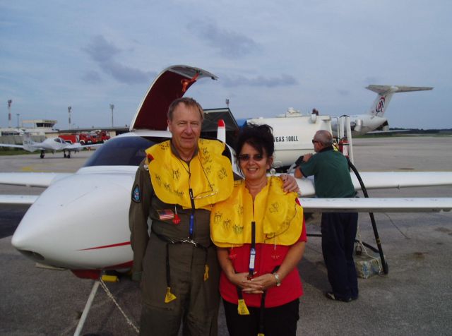 VELOCITY Velocity (HB-YHV) - Landing in Pula (LDPL), Croatia, after a flight from Graz (LOWG), Austria. Ursula and Herb Wiehl in front of our Velocity 173 HB-YHV.