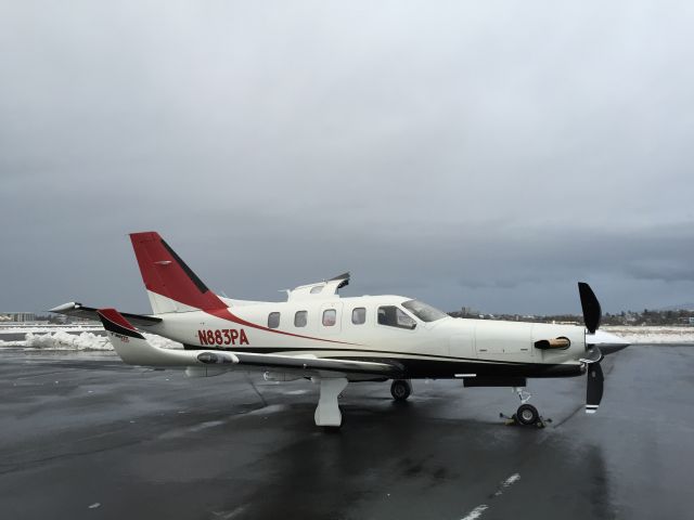 Daher-Socata TBM-900 (N883PA) - Fuel Stop in Reykjavik on maiden voyage from the plant in Tarbes, France back to home in the US.