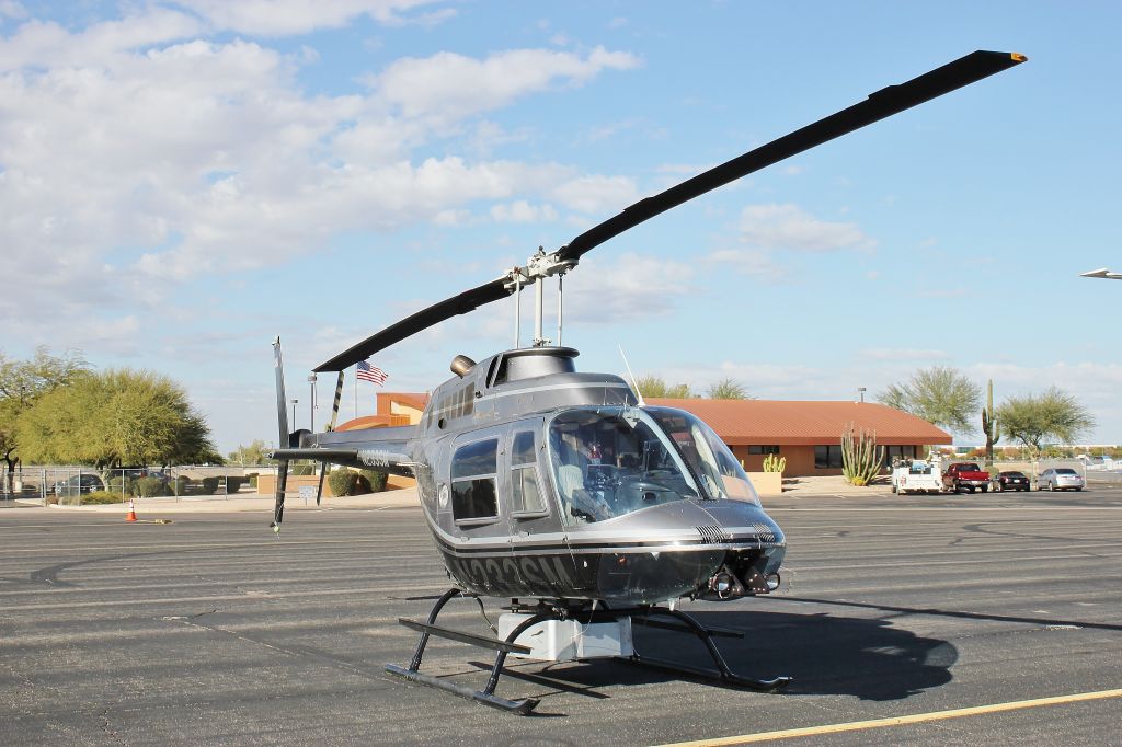 N233SM — - A very nice looking Bell Jet Ranger visiting Chandler today.