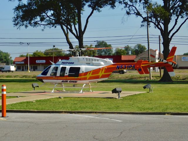 Bell 407 (N531PA) - Pafford Air One’s new spare helicopter at Bolivar Medical Center 