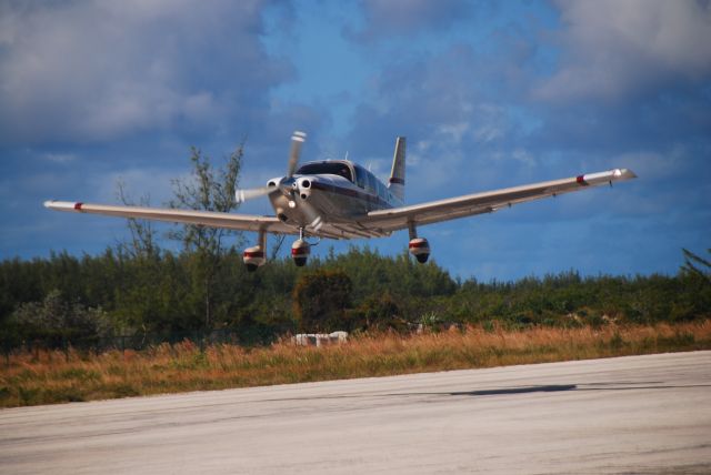 Piper Saratoga (N46RR) - Taking off from Chub Cay Bahamas