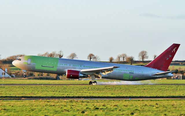 BOEING 767-300 (N385CM) - n385cm b767-3 ex-omni n387ax now cargo conversion landing at shannon 7/2/17.