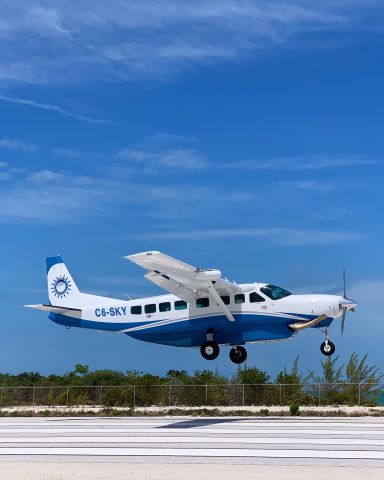 Cessna Caravan (C6-SKY) - Trans Island Airways Caravan EX Landing in Normans Cay, Exuma