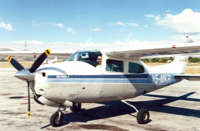 Cessna Centurion (V5-MKR) - Kurt Rohrmueller at Windhoek-Eros airport, Namibia. ELEV 5,575ft.