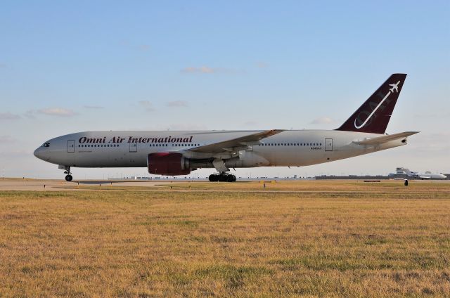 Boeing 777-200 (N846AX) - Taxiing to IAB ramp. 12-04-20. 