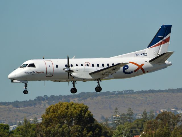 Saab 340 (VH-KRX) - On short finals for runway 05.Thursday 12th April 2012.br /