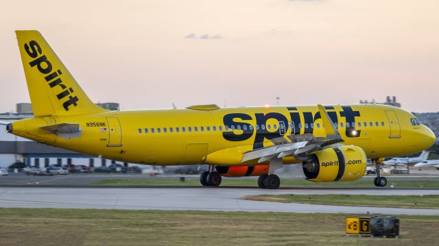 Airbus A320neo (N956NK) - 13R arrival