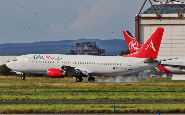 EC-LAV — - alba star 737 ec-lav landing at shannon to take passengers to lourdes 7/10/14.