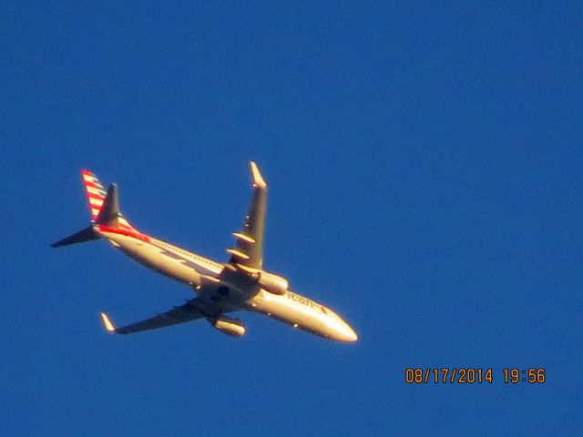 Boeing 737-800 (N815NN) - American Airlines flight 1611 from ORD to Tulsa over Baxter Springs KS (78KS) at 26k feet.