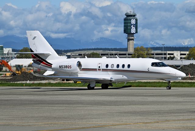 Cessna Citation Latitude (N538QS) - Go Canucks Go! (On the ATC tower)