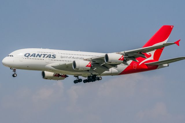 Airbus A380-800 (VH-OQD) - VH-OQD Qantas Airbus A380-842 @ Frankfurt (EDDF) - Fergus McMaster coming in for the C-Check / 04.08.2011