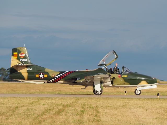 Cessna 318C (N37VC) - T37 pilot waves to the crowd at the Camp V Airshow, July 1, 2022. Tyler, Texas