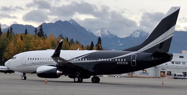 Boeing 737-700 (N737CM) - Parked off Kulis Dr