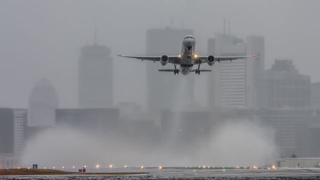 Boeing 757-200 — - First snow day in Boston this winter