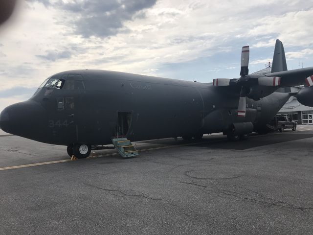 — — - A C-130 being serviced in CYDF