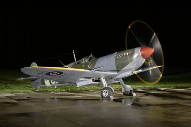 SUPERMARINE Spitfire (N730MJ) - Lerro Photography Night Photo Shoot at the Military Aviation Museum in Virginia Beach VA.