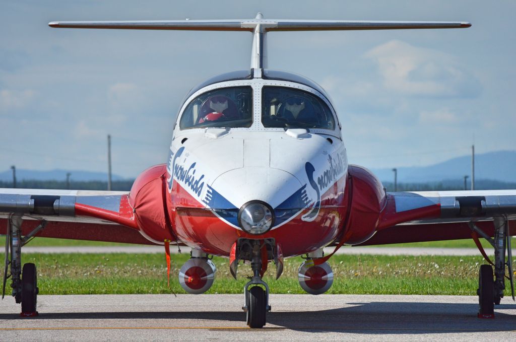 Canadair CL-41 Tutor — - Face to face with one of the Snowbirds. At the Airshow of Bagotville